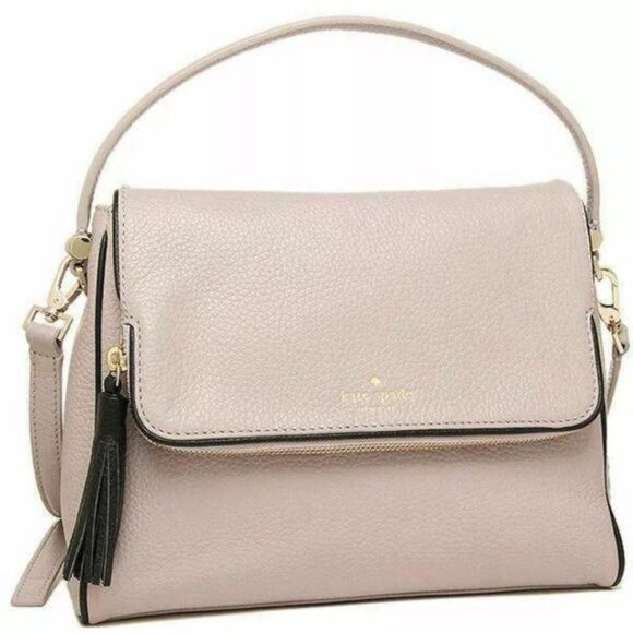 Kate Spade Miri Chester Street Satchel Shoulder Crossbody Handbag Beige Black - Picture 1 of 8